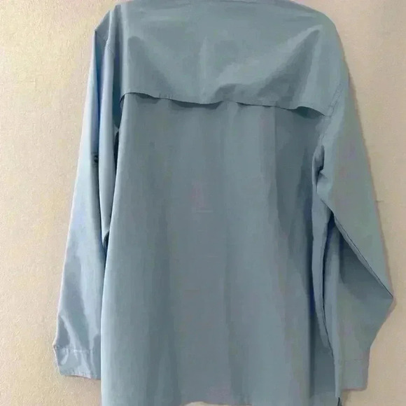 131.BIMINI BAY LONG SLEEVE SPF 30 BLOODGUARD Blue FISHING SUN SHIRT MEN'S SIZE L - Picture 3 of 7